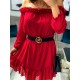 Kasia czerwona sukienka hiszpanka z falbankami na ramiona