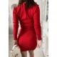 Czerwona ołówkowa sukienka mini elegancka Body Boom