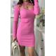 Różowa ołówkowa sukienka mini elegancka Body Boom