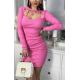 Różowa ołówkowa sukienka mini elegancka Body Boom