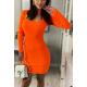 Ołówkowa sukienka mini elegancka neonowa pomarańcz Body Boom
