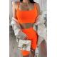 Komplet top legginsy typu kolarki neonowy pomarańczowy Chicco