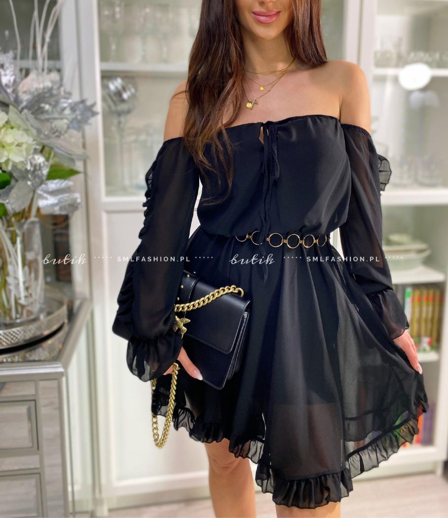 czarna sukienka hiszpanka butik mini falbanki (4)