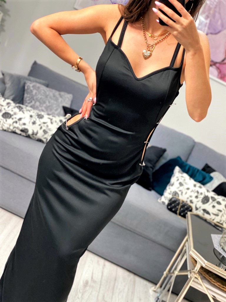czarna sukienka długa butik