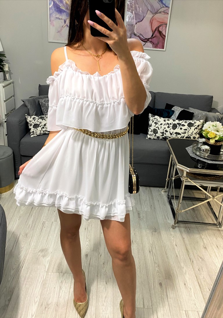 sukienka hiszpanka biała