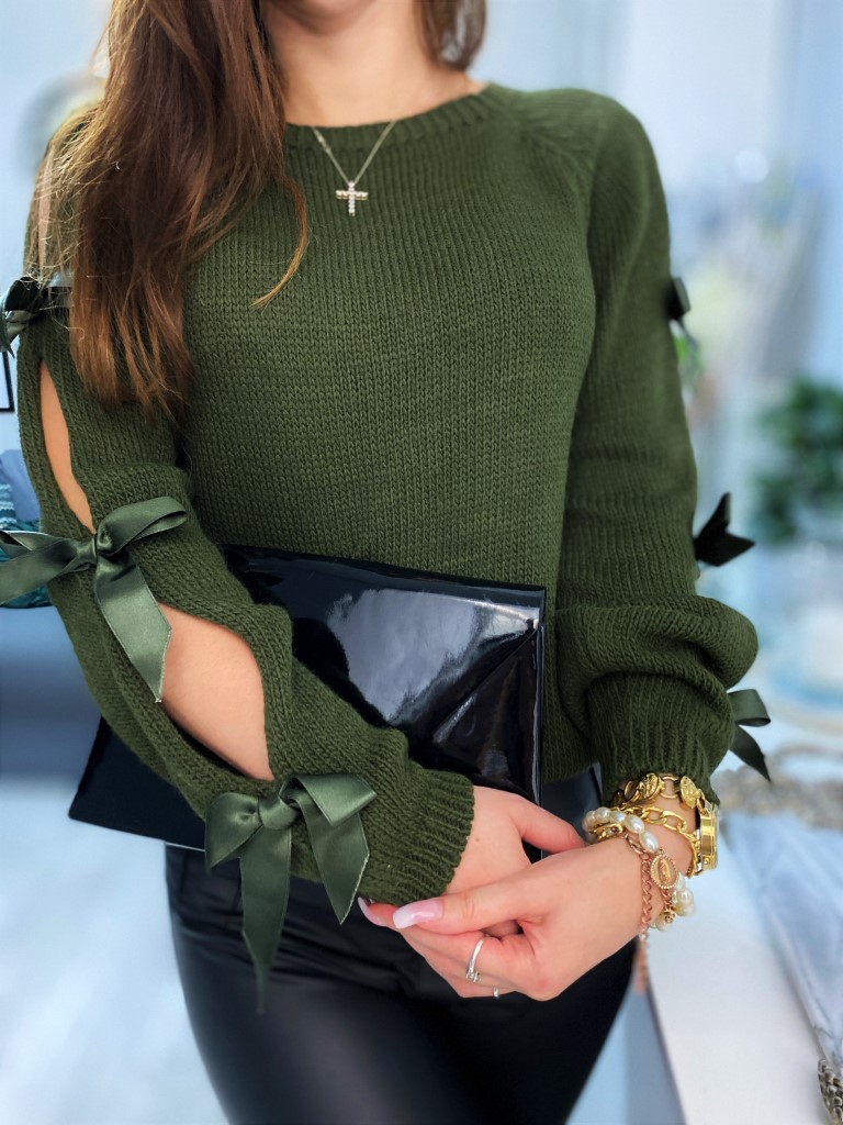 Zielony Butelkowy sweter